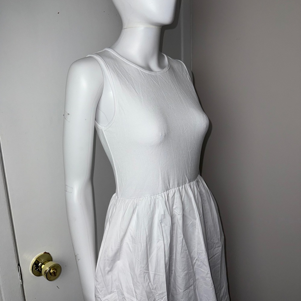 Commense Sleeveless White Dress with Pockets Casual Summer Midi Dress Size M - Picture 10 of 10
